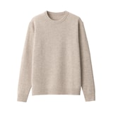 紳士　洗えるウールミドルゲージクルーネックセーター