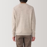 紳士　洗えるウールミドルゲージクルーネックセーター