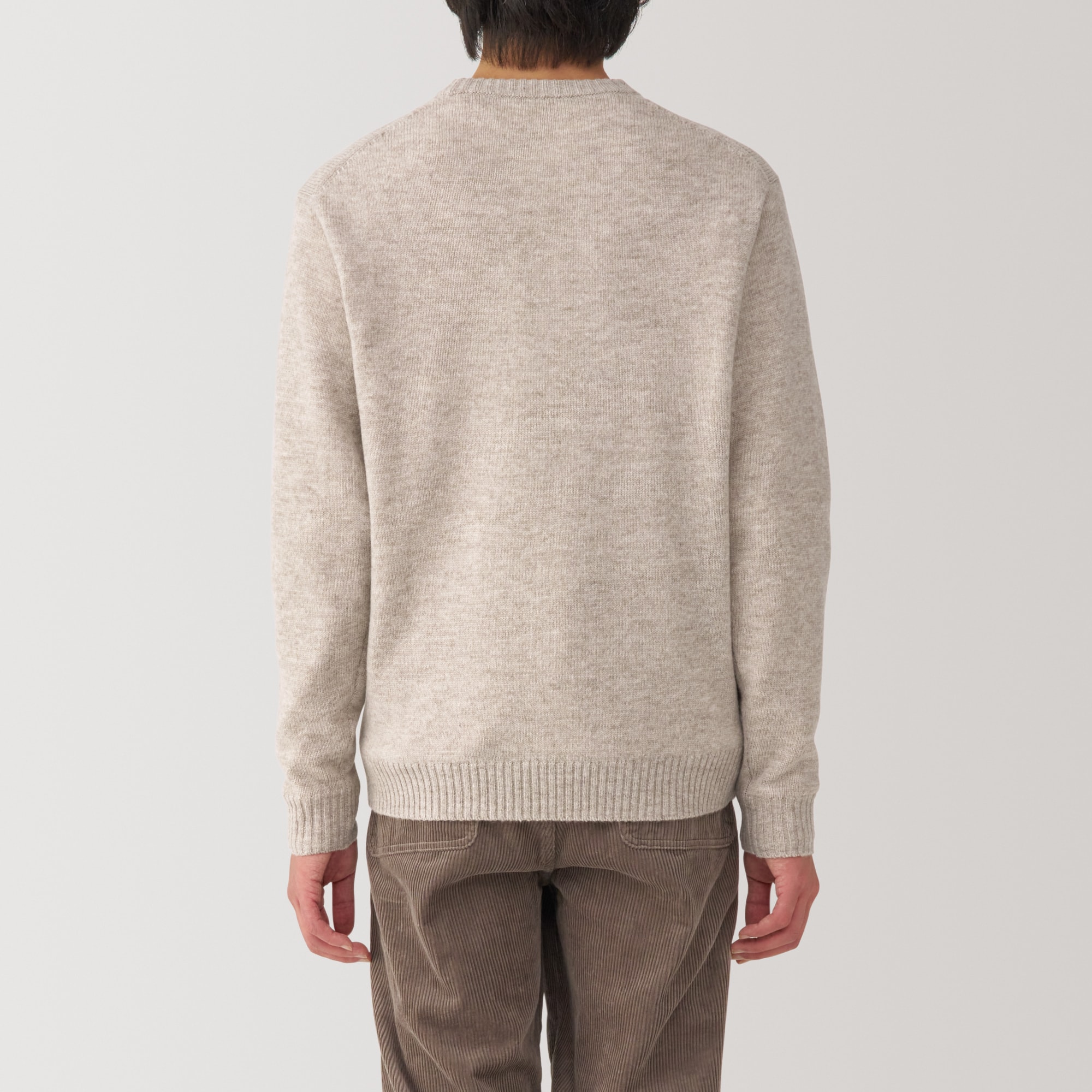 洗えるウールセーター 紳士 洗えるウールミドルゲージクルーネックセーター | 無印良品