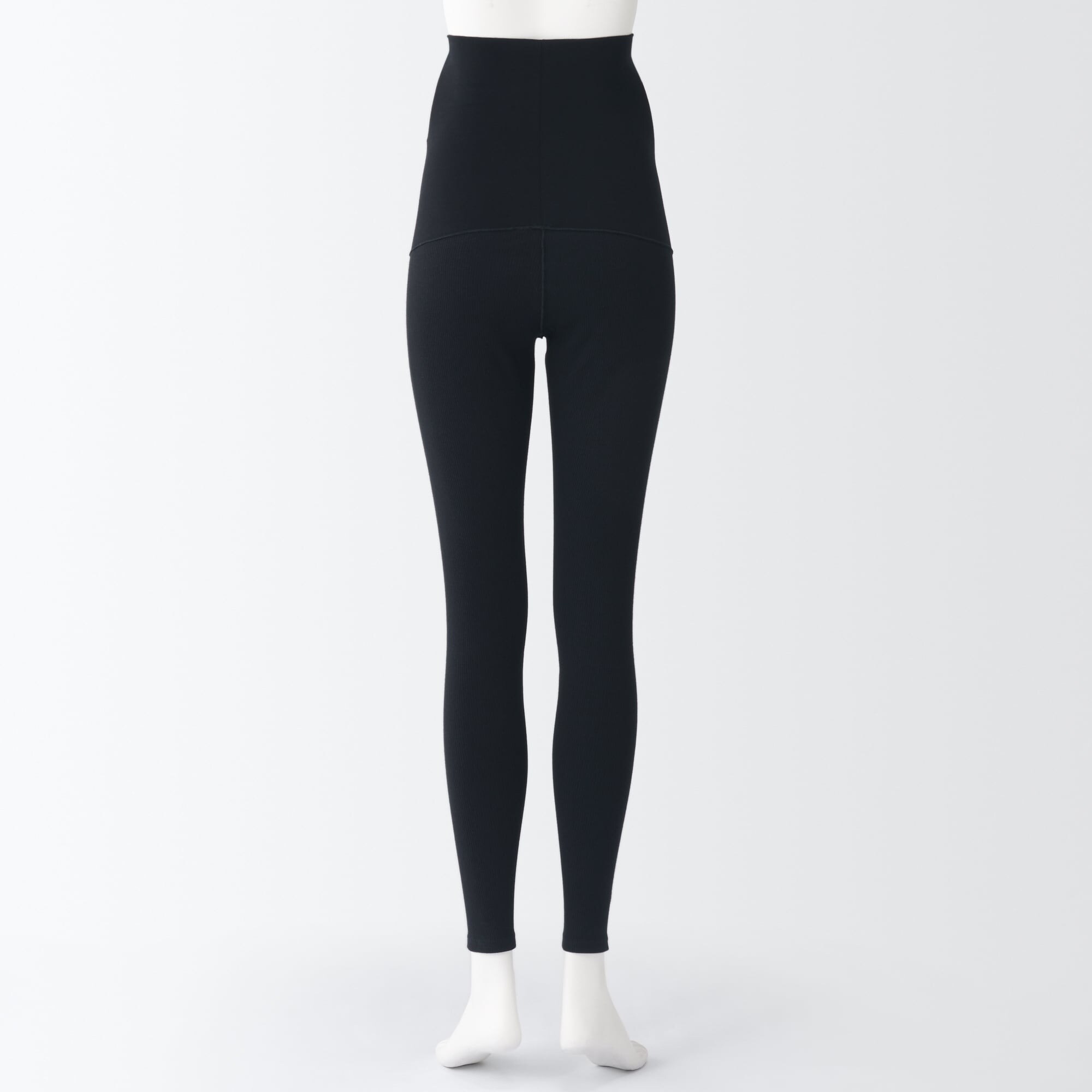 婦人　ストレッチリブ編み　腹巻つきレギンス（十分丈／マタニティ）