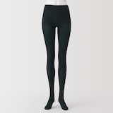 婦人　足なり直角　かかとに合う　リブ編みタイツ