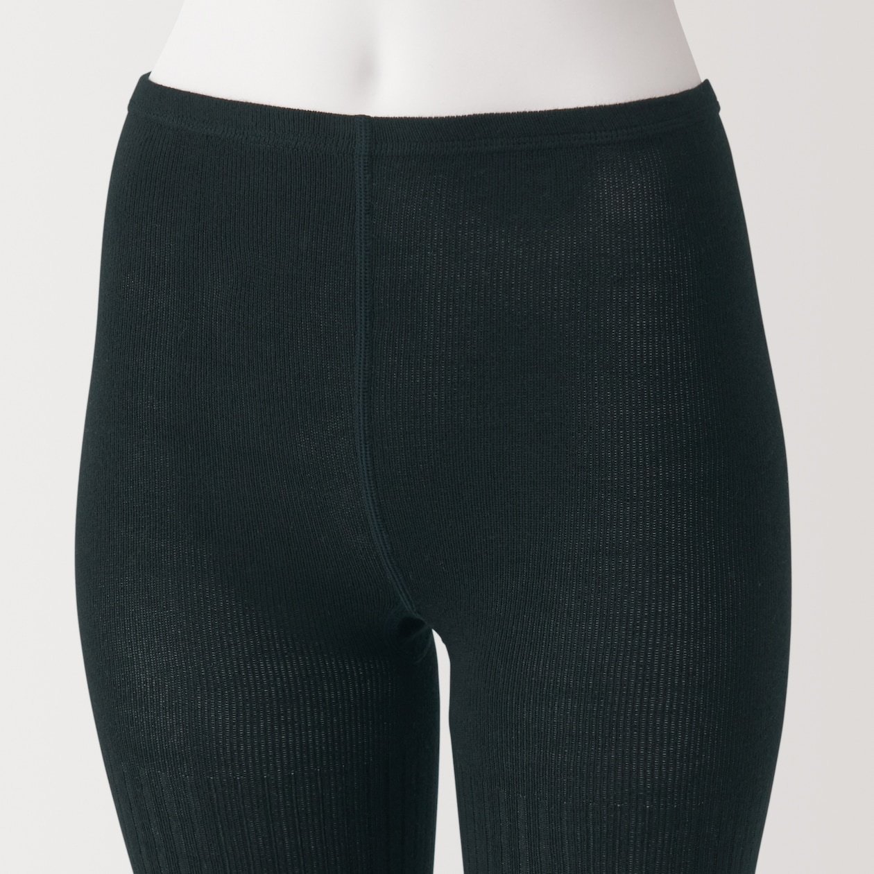 婦人　足なり直角　かかとに合う　リブ編みタイツ