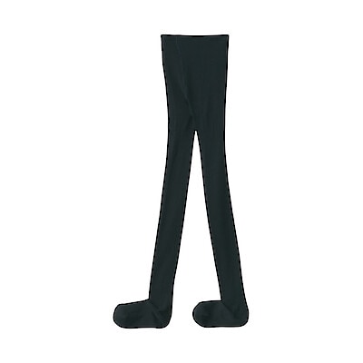 婦人　足なり直角　かかとに合う　リブ編みタイツ