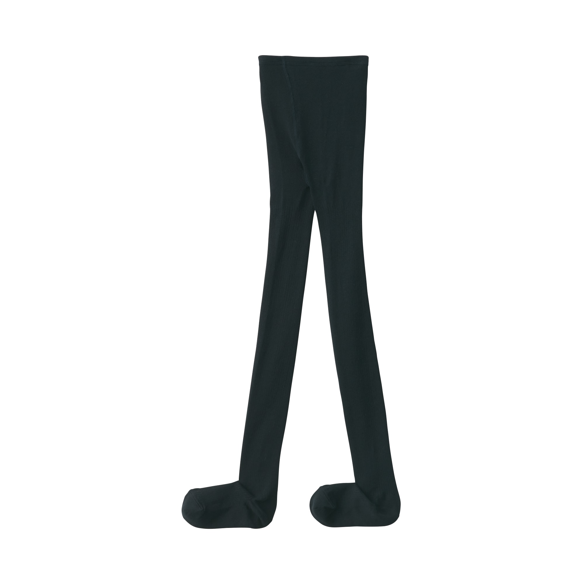 婦人　足なり直角　かかとに合う　リブ編みタイツ