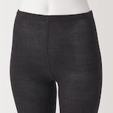 婦人　足なり直角　かかとに合う　リブ編みタイツ