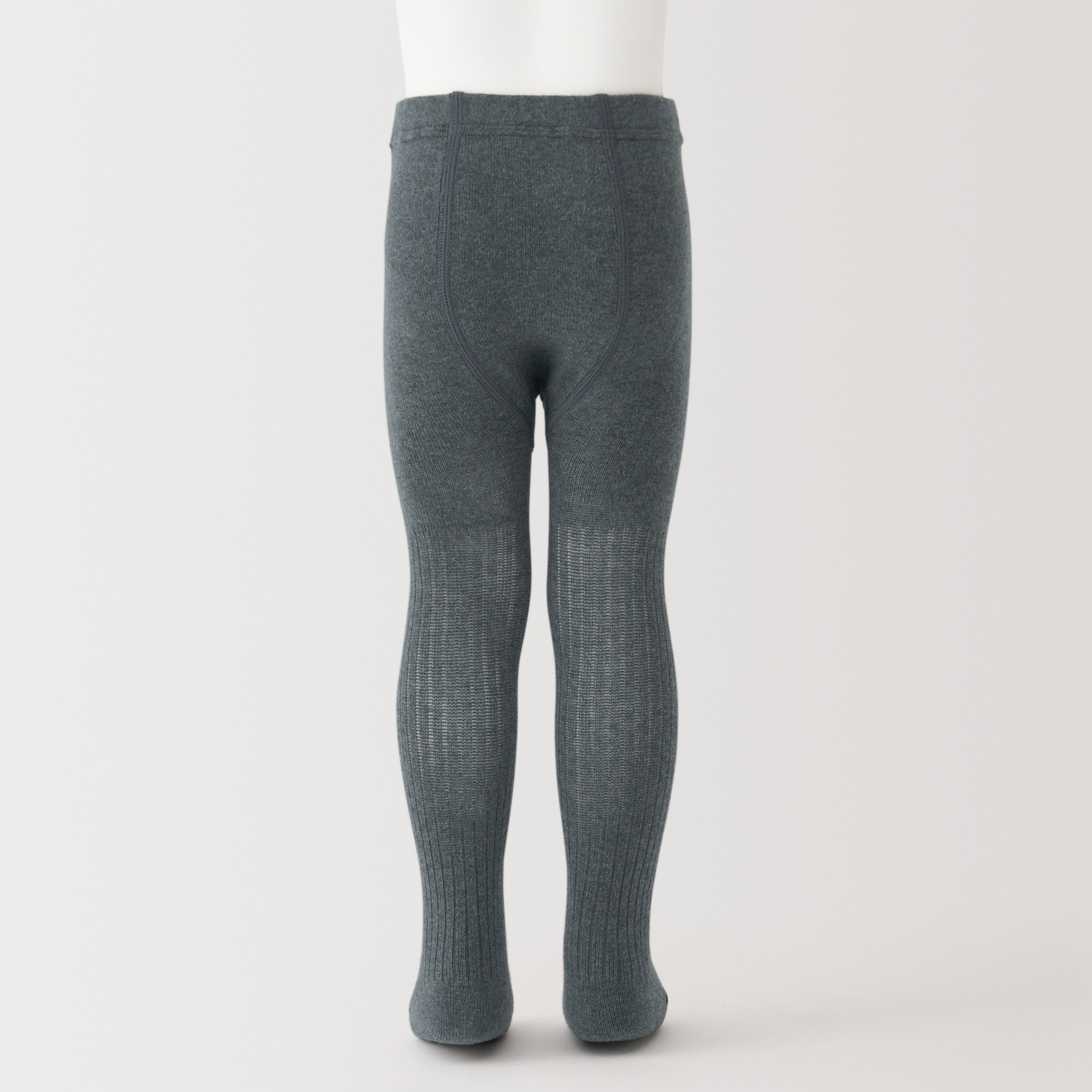 ベビー　足なり直角　かかとに合う　リブ編みタイツ