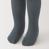 ベビー　足なり直角　かかとに合う　リブ編みタイツ