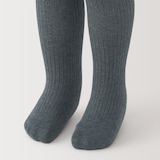 ベビー　足なり直角　かかとに合う　リブ編みタイツ