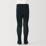 ベビー　足なり直角　かかとに合う　リブ編みタイツ