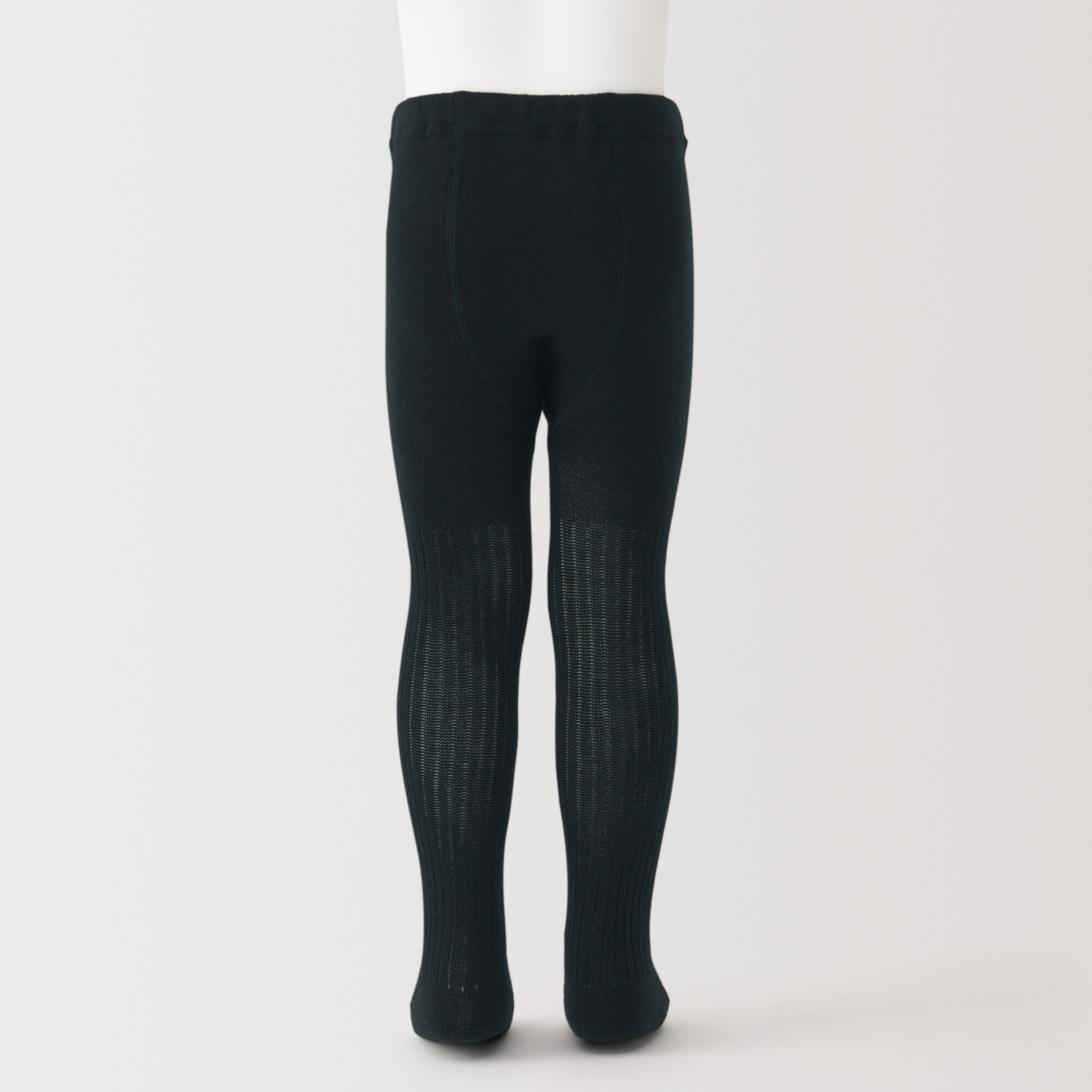 ベビー　足なり直角　かかとに合う　リブ編みタイツ