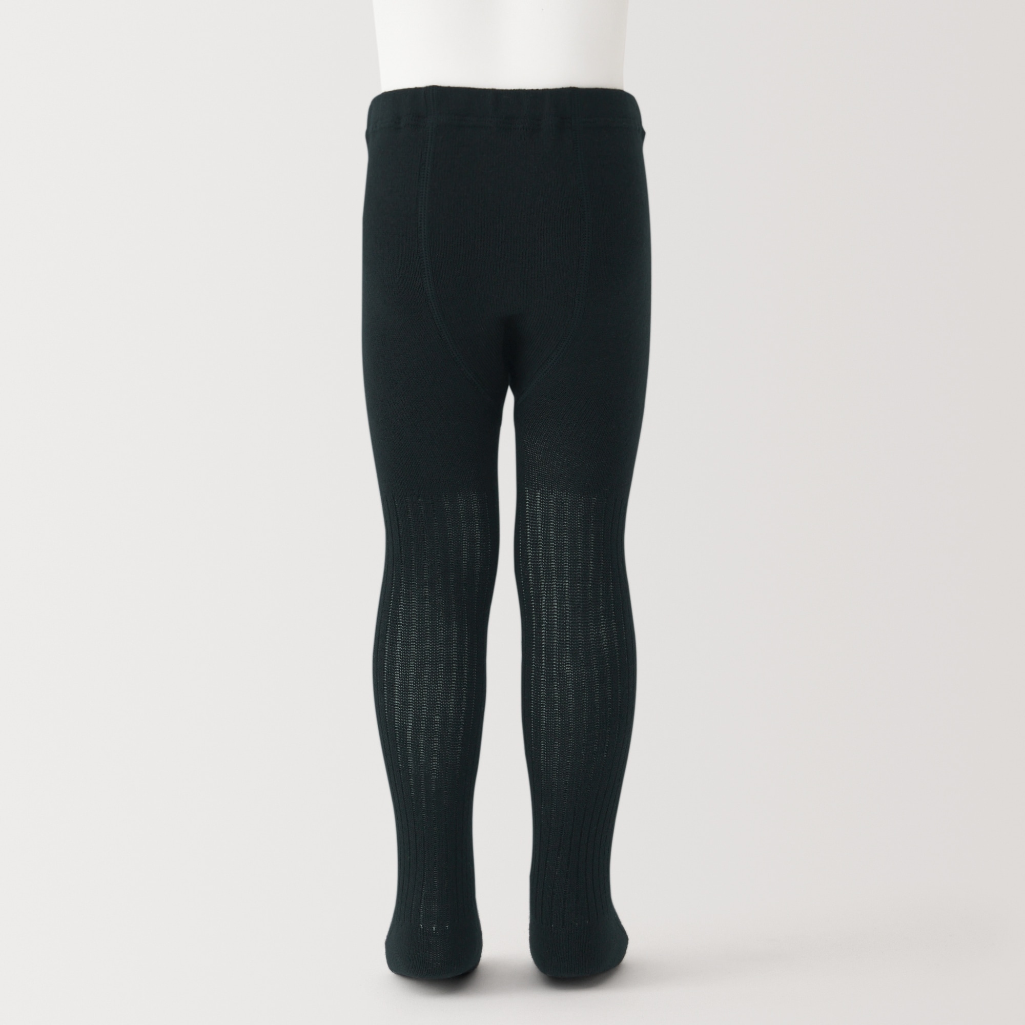 ベビー　足なり直角　かかとに合う　リブ編みタイツ