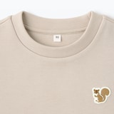 ベビー　あたまするっと二重編み刺繍入りスウェットシャツ