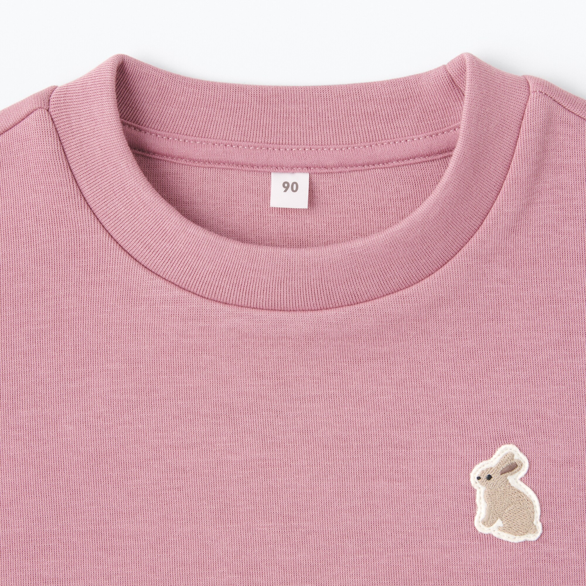 ベビー　あたまするっと二重編み刺繍入りスウェットシャツ