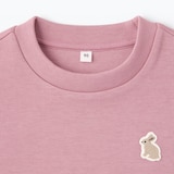 ベビー　あたまするっと二重編み刺繍入りスウェットシャツ