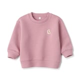 ベビー　あたまするっと二重編み刺繍入りスウェットシャツ