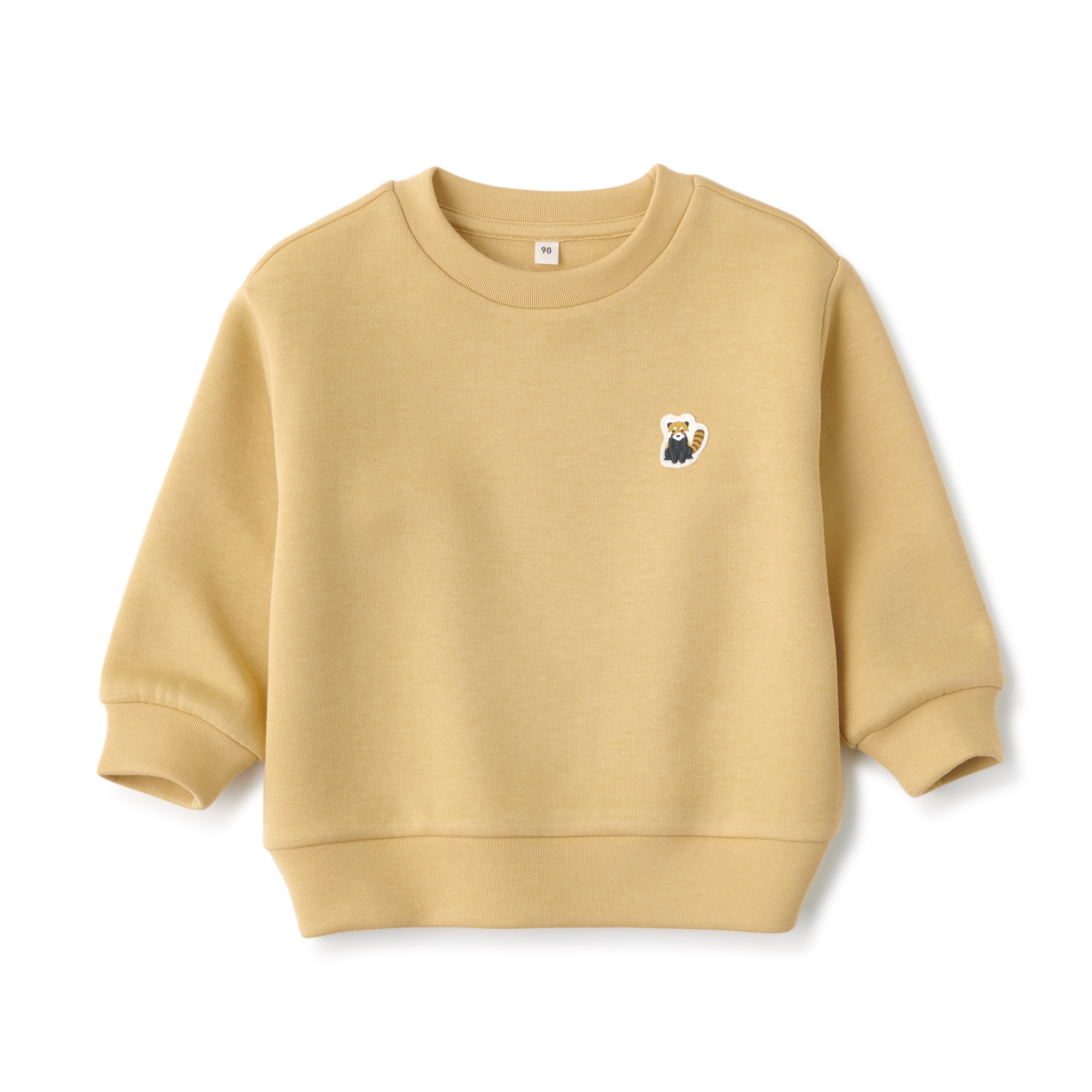 ベビー　あたまするっと二重編み刺繍入りスウェットシャツ