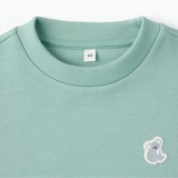 ベビー　あたまするっと二重編み刺繍入りスウェットシャツ