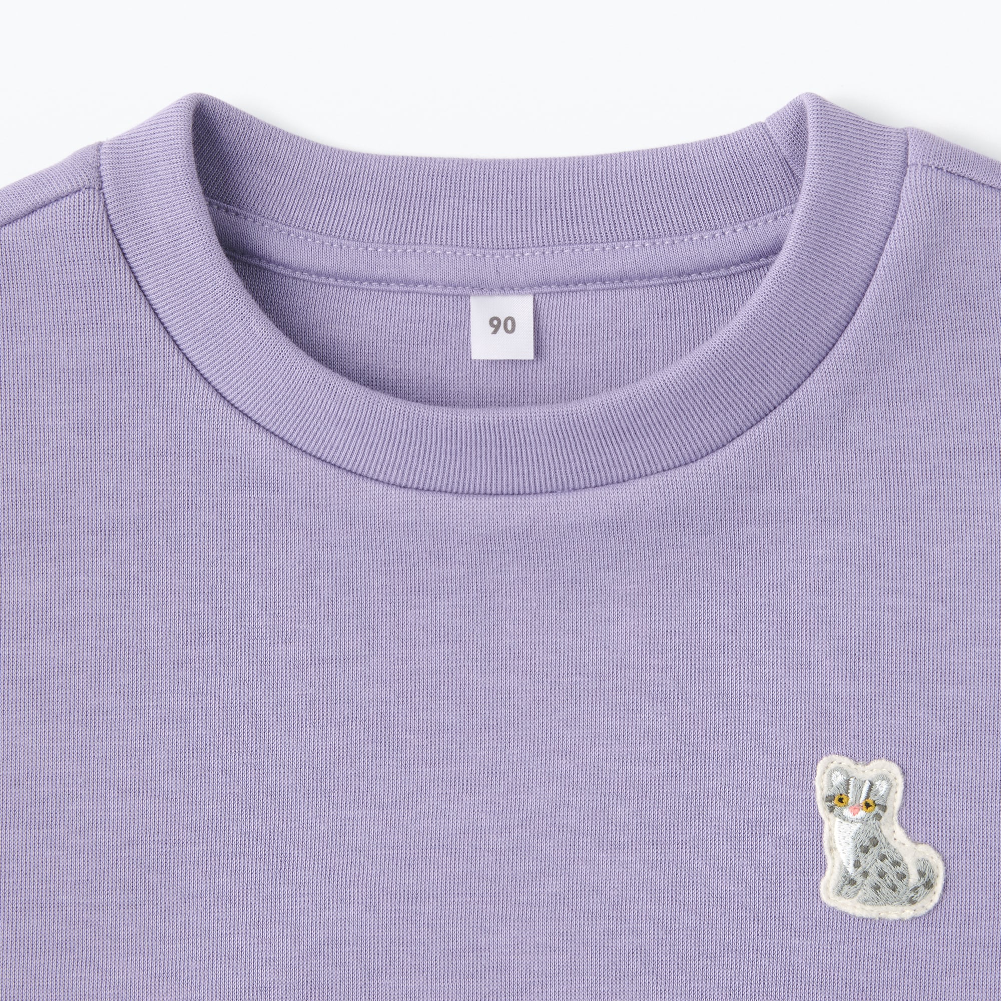 ベビー　あたまするっと二重編み刺繍入りスウェットシャツ