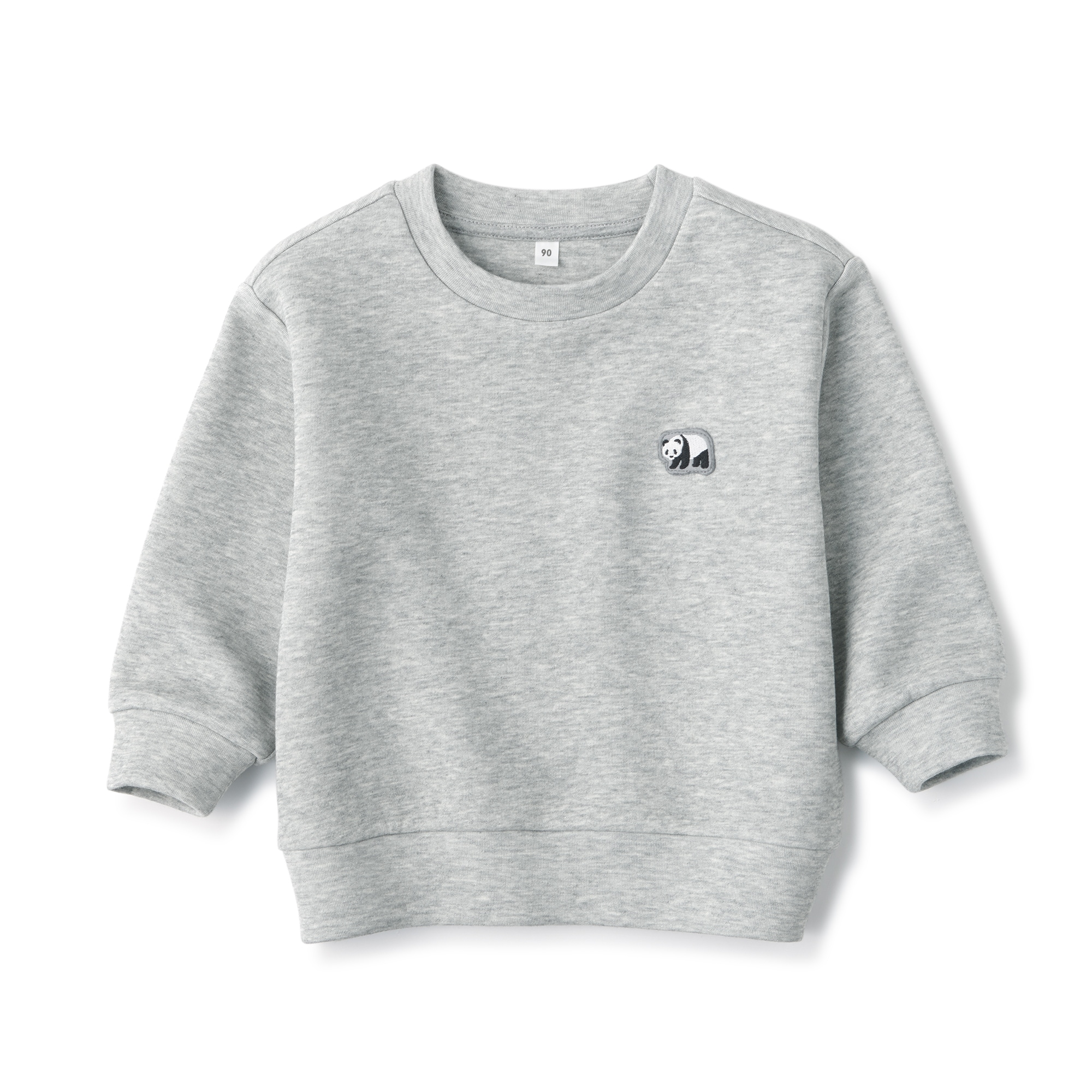 ベビー　あたまするっと二重編み刺繍入りスウェットシャツ