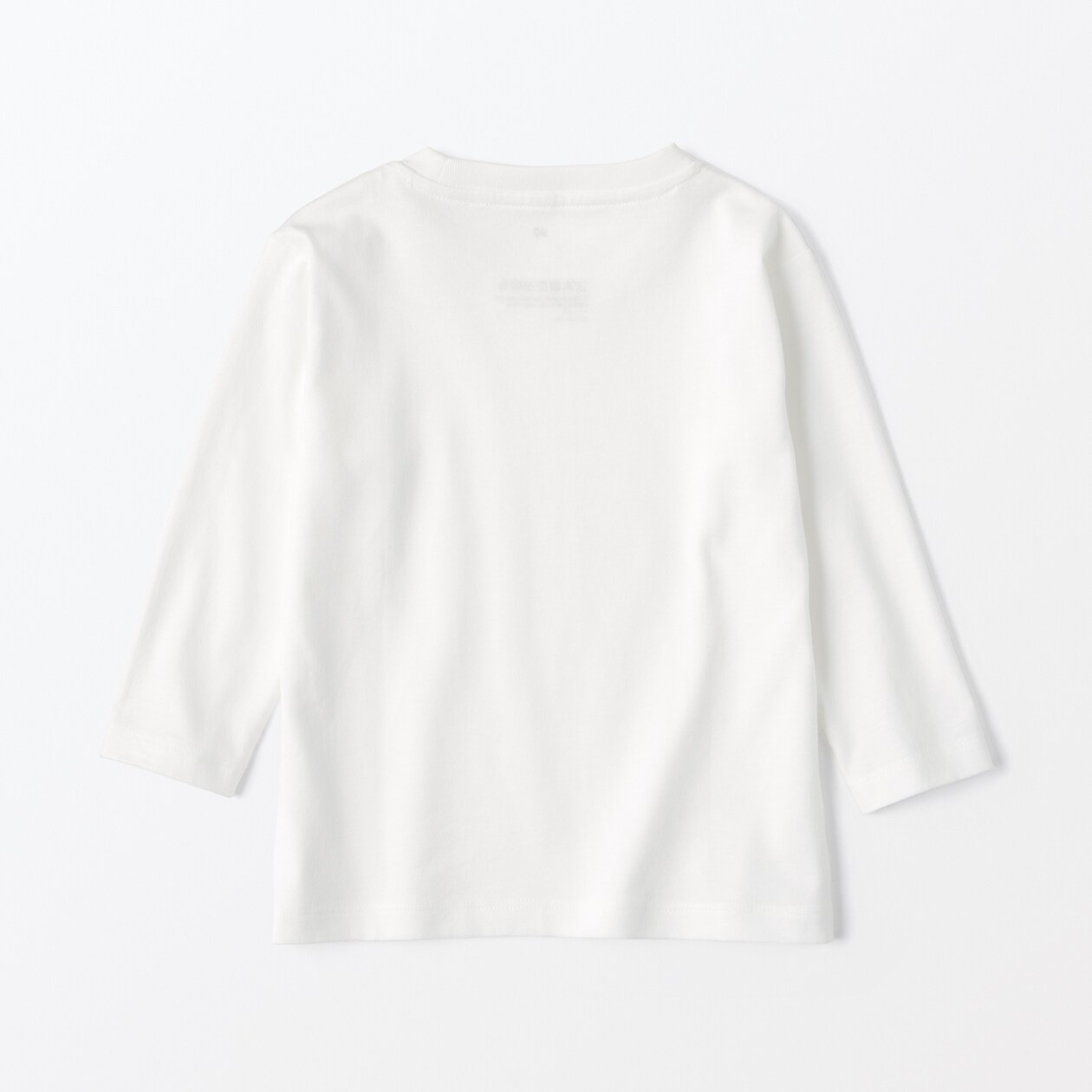ベビー　あたまするっと　クルーネック長袖Ｔシャツ　無地