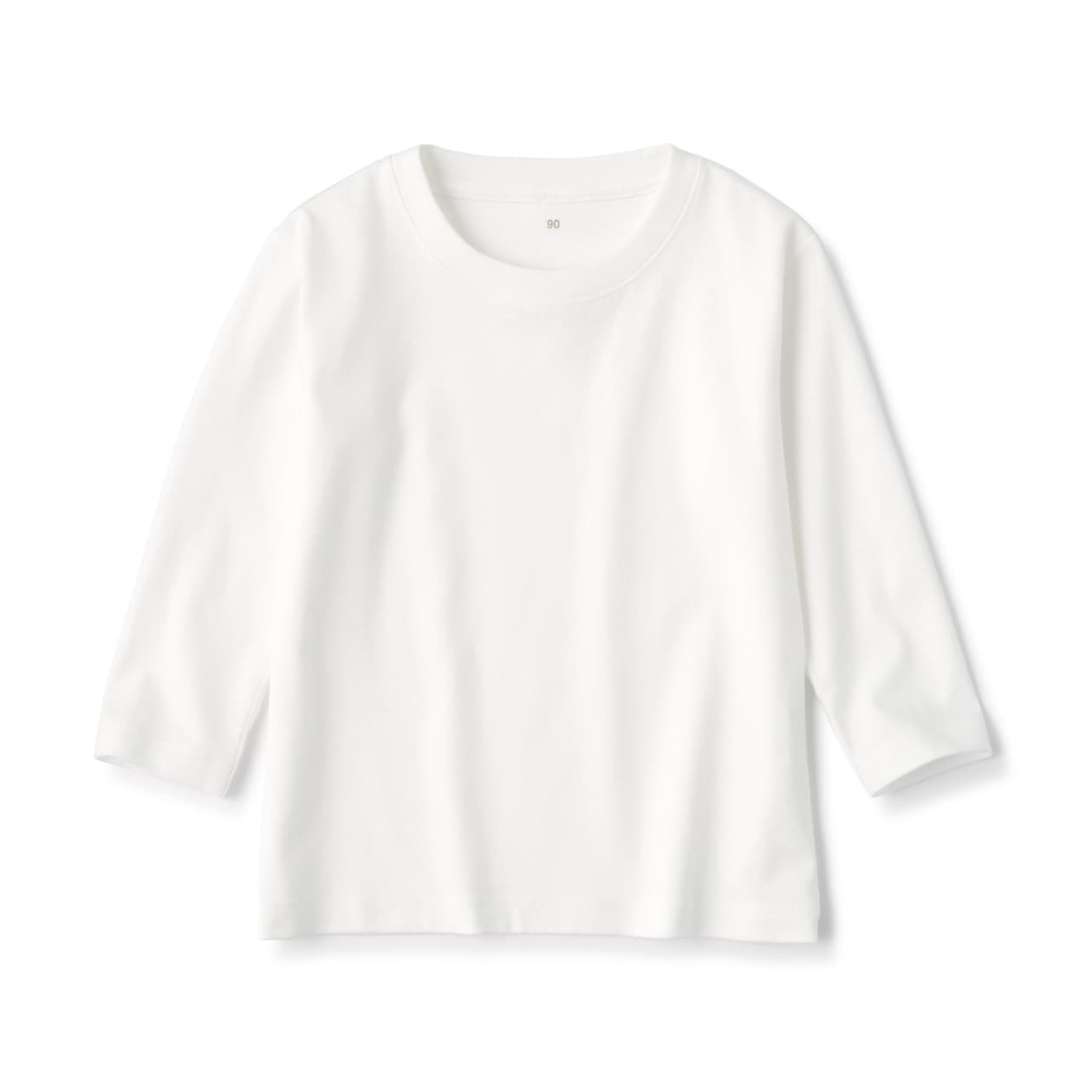 ベビー　あたまするっと　クルーネック長袖Ｔシャツ　無地