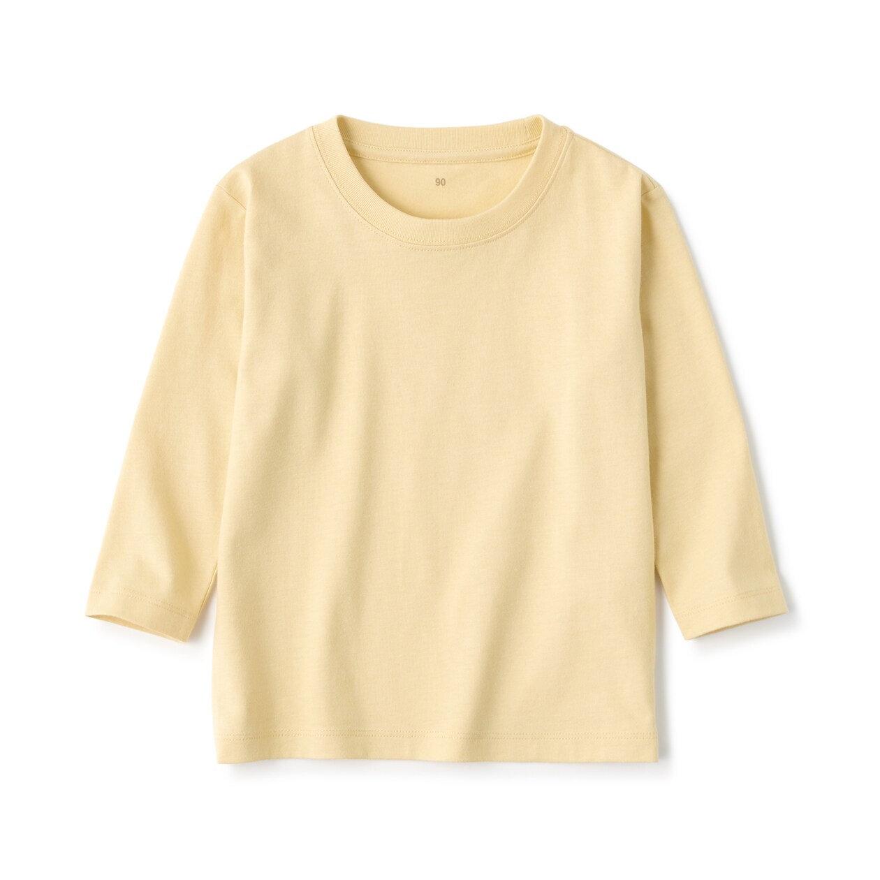 ベビー　あたまするっと　クルーネック長袖Ｔシャツ　無地