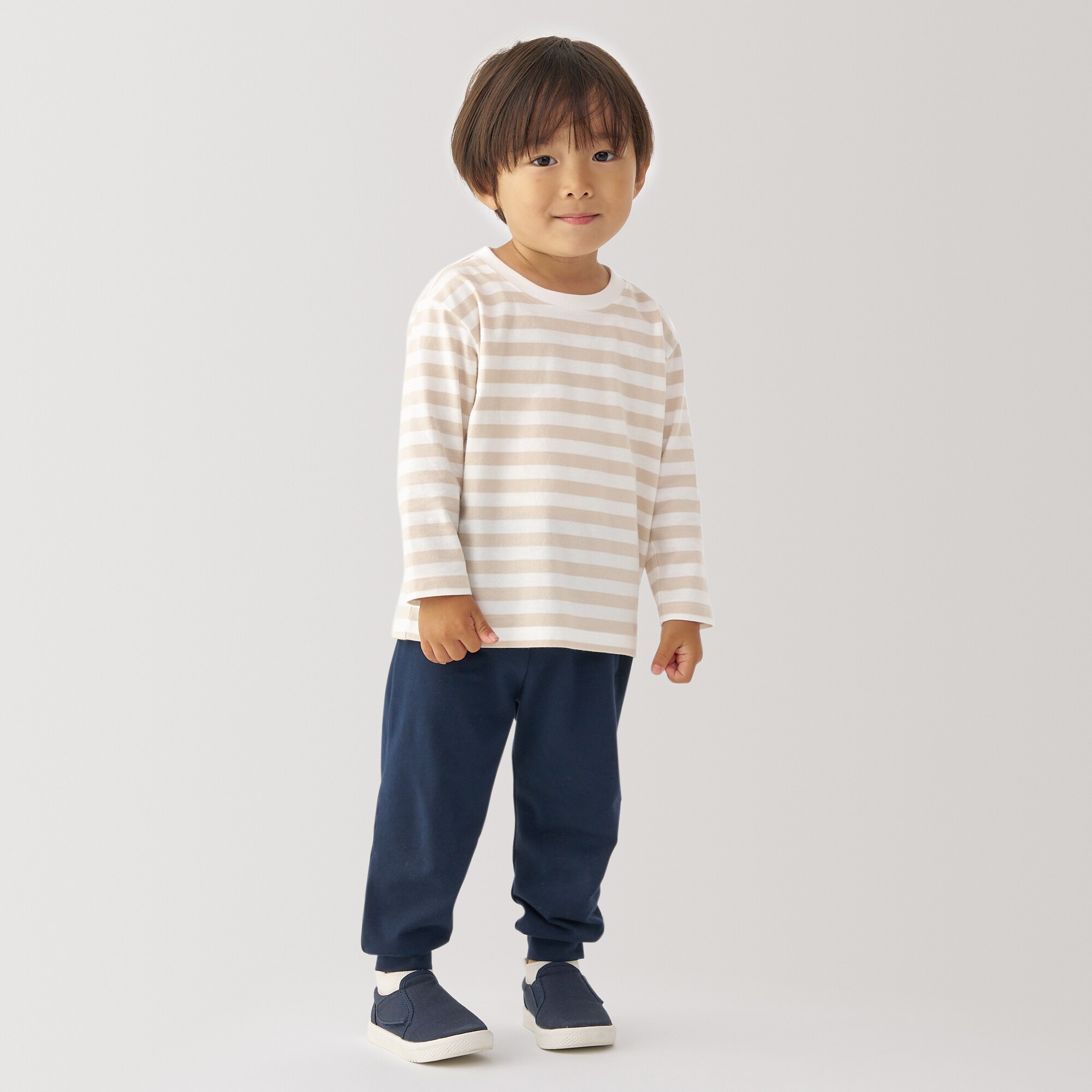 ベビー あたまするっと クルーネック長袖Tシャツ ボーダー ベビー あたまするっと クルーネック長袖Tシャツ ボーダー