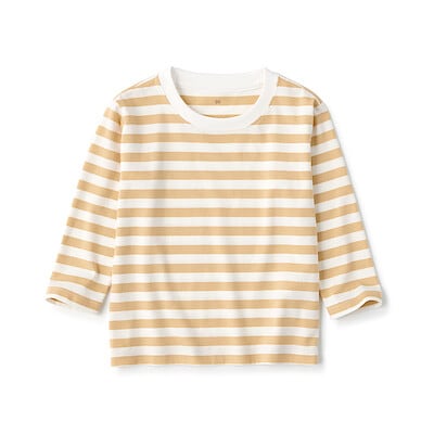 ベビー　あたまするっと　クルーネック長袖Ｔシャツ　ボーダー