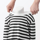 ベビー　あたまするっと　クルーネック長袖Ｔシャツ　ボーダー