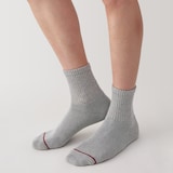 紳士　足なり直角　あったか綿　厚手ショート丈靴下（ウール入り）