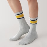 紳士　足なり直角　パイル編み　靴下（厚手・ライン）