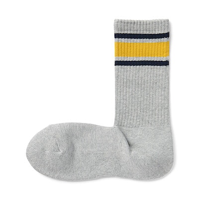 紳士　足なり直角　パイル編み　靴下（厚手・ライン）