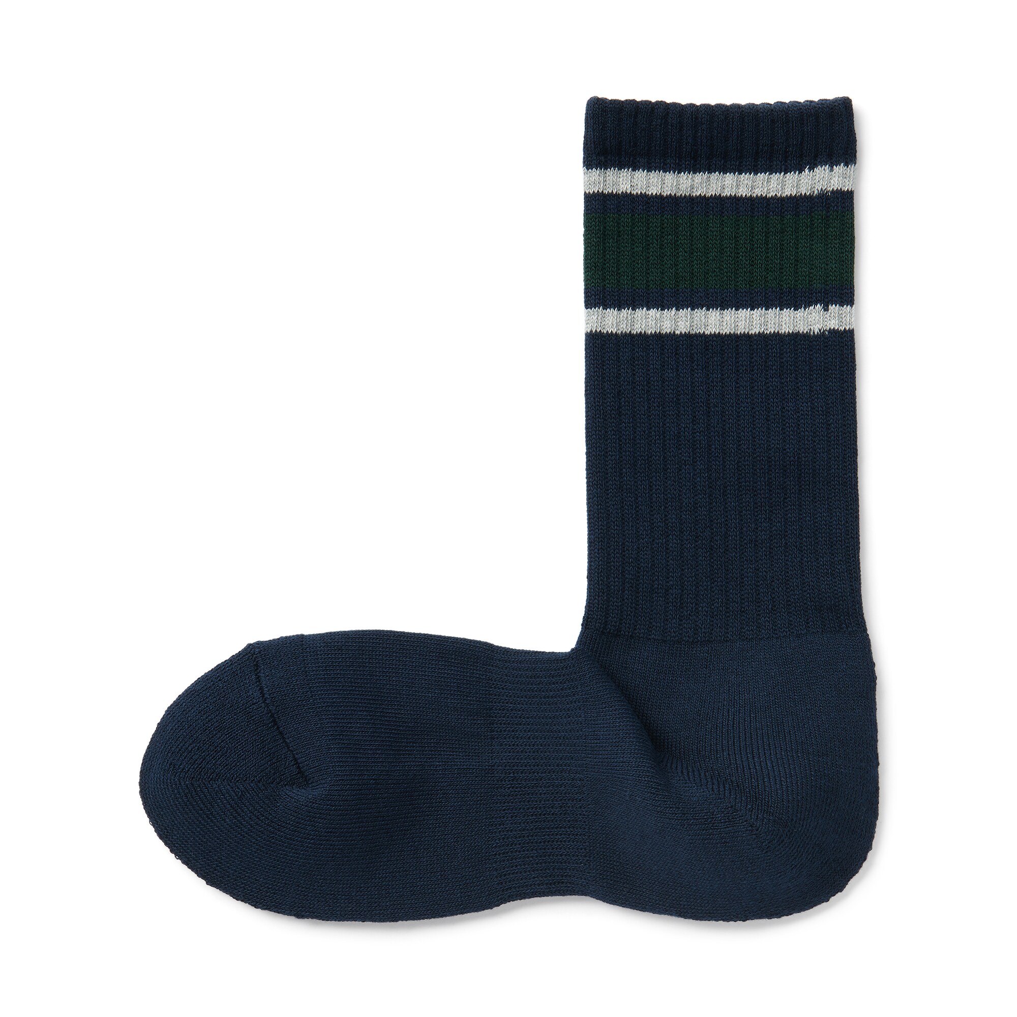 紳士　足なり直角　パイル編み　靴下（厚手・ライン）