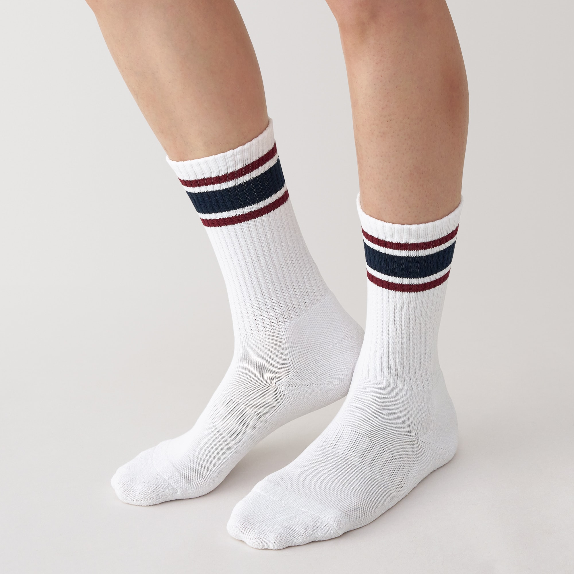 紳士　足なり直角　パイル編み　靴下（厚手・ライン）