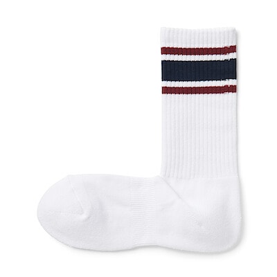 紳士　足なり直角　パイル編み　靴下（厚手・ライン）