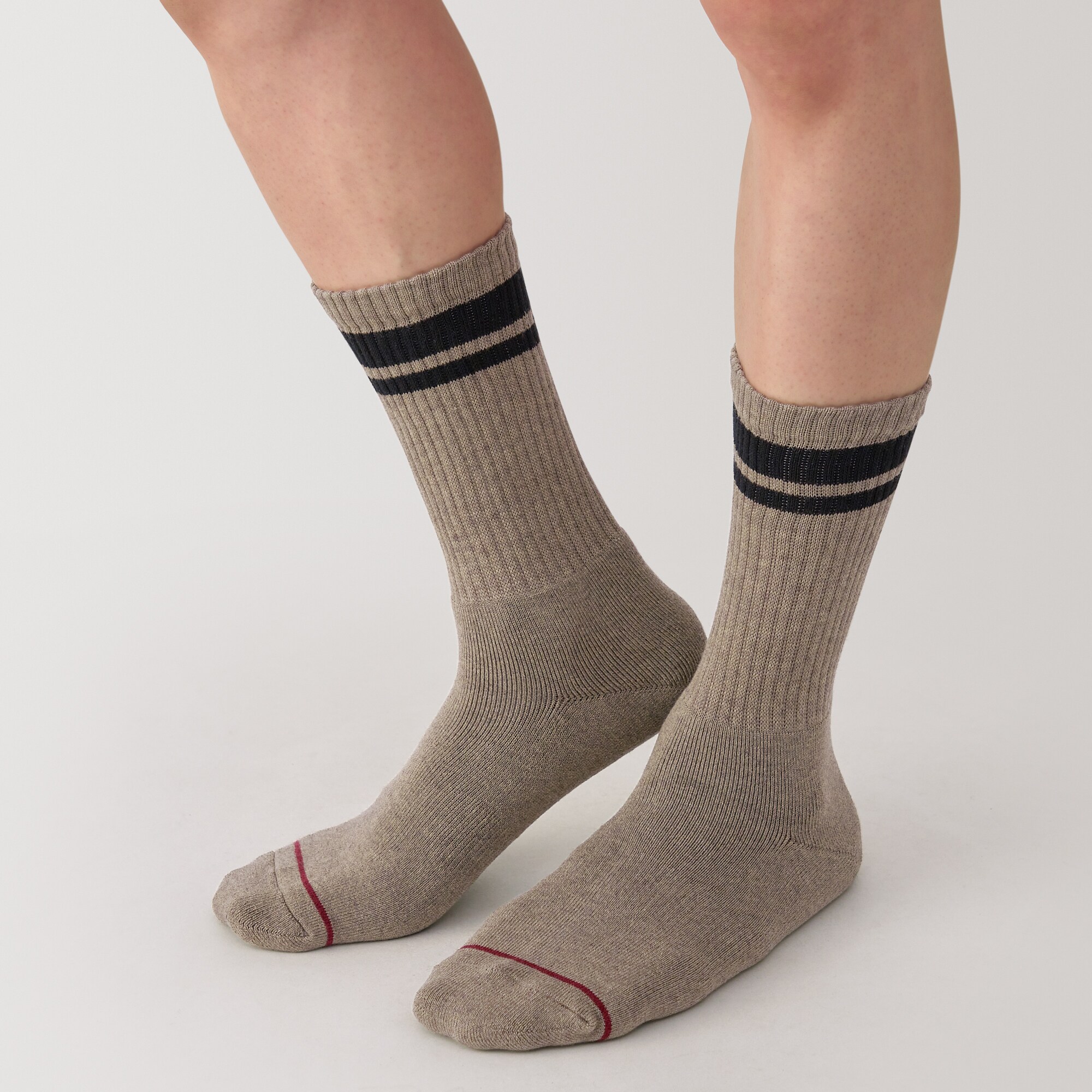 紳士　足なり直角　あったか綿　厚手靴下（ウール入り・ライン）