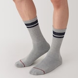 紳士　足なり直角　あったか綿　厚手靴下（ウール入り・ライン）