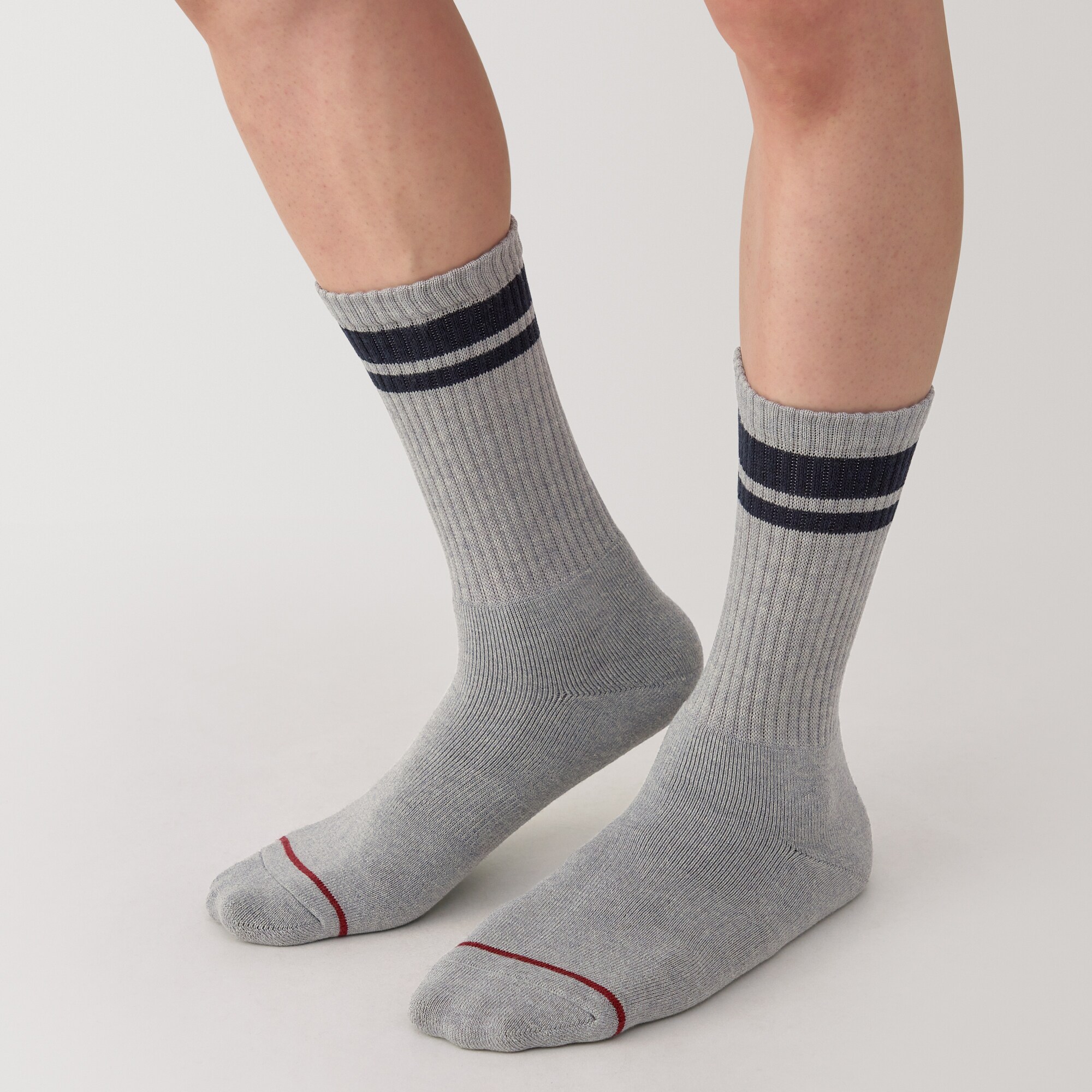 紳士　足なり直角　あったか綿　厚手靴下（ウール入り・ライン）