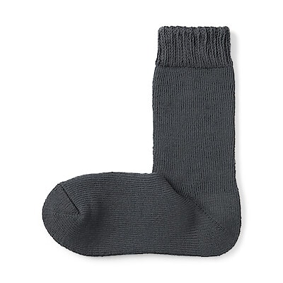 紳士　足なり直角　パイル編み　厚手ルームソックス