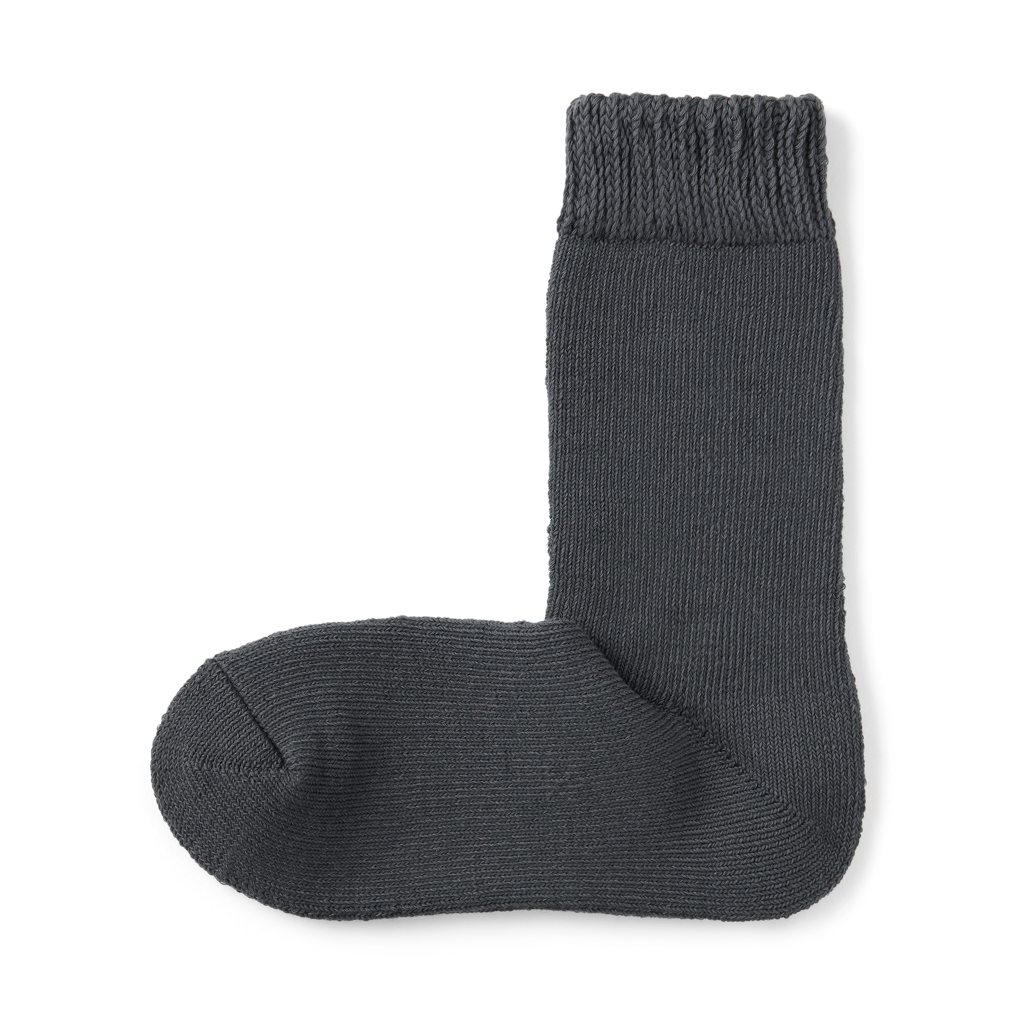 紳士　足なり直角　パイル編み　厚手ルームソックス