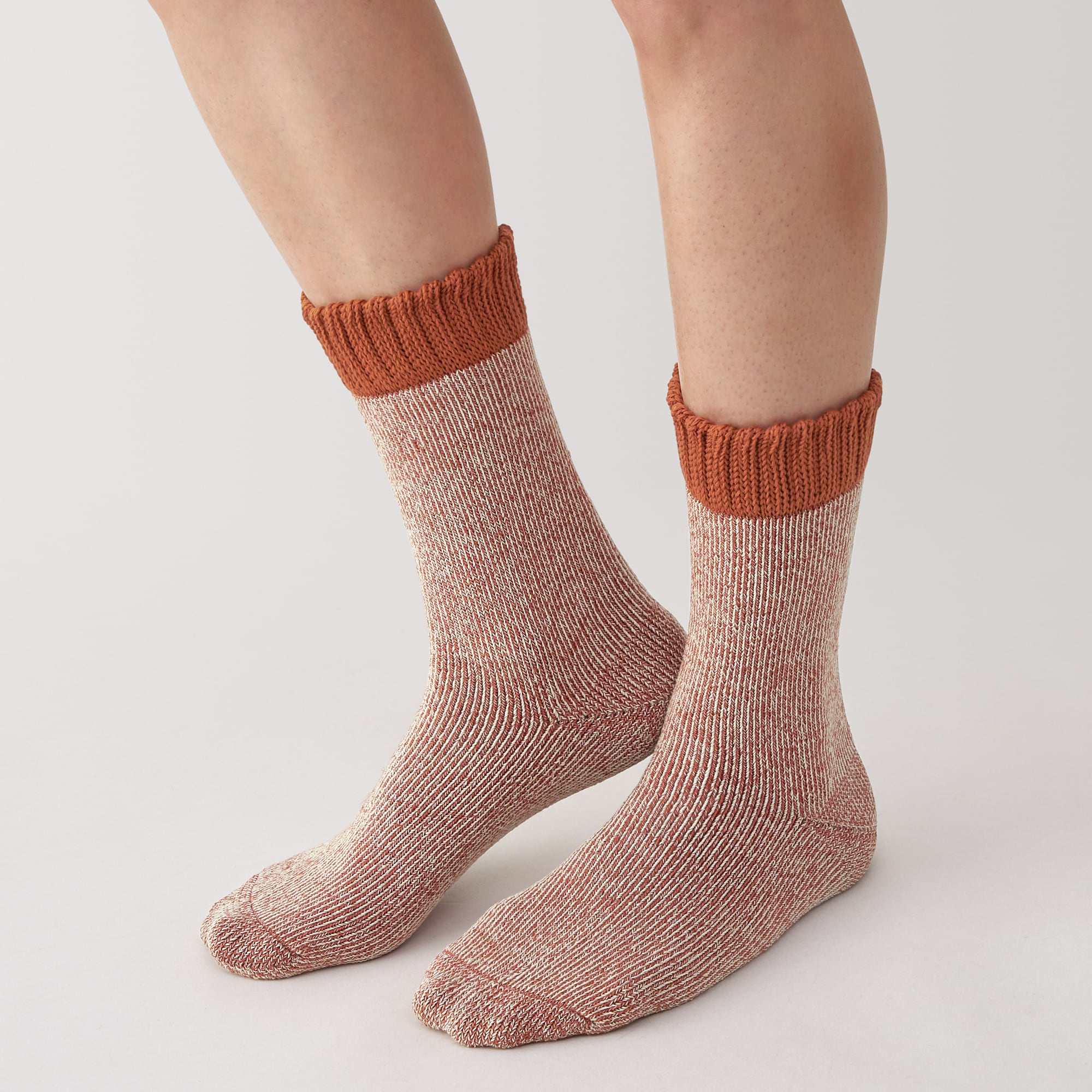 紳士　足なり直角　パイル編み　厚手ルームソックス