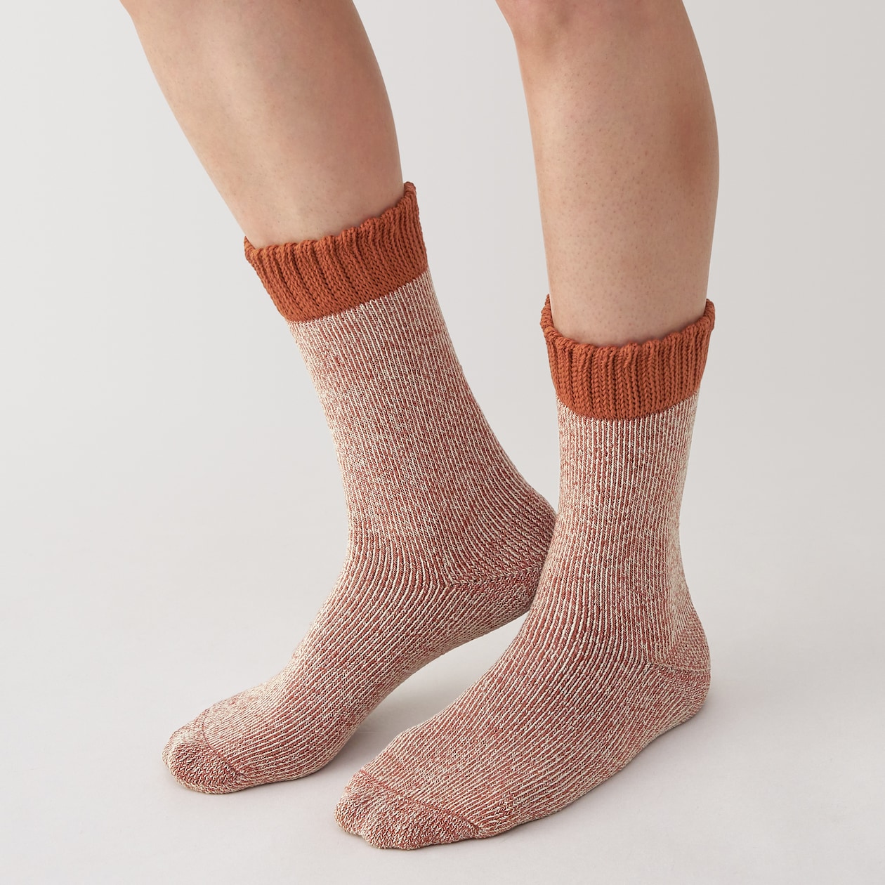 紳士　足なり直角　パイル編み　厚手ルームソックス