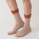 紳士　足なり直角　パイル編み　厚手ルームソックス