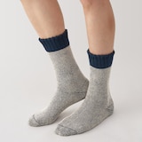 紳士　足なり直角　パイル編み　厚手ルームソックス