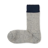 紳士　足なり直角　パイル編み　厚手ルームソックス