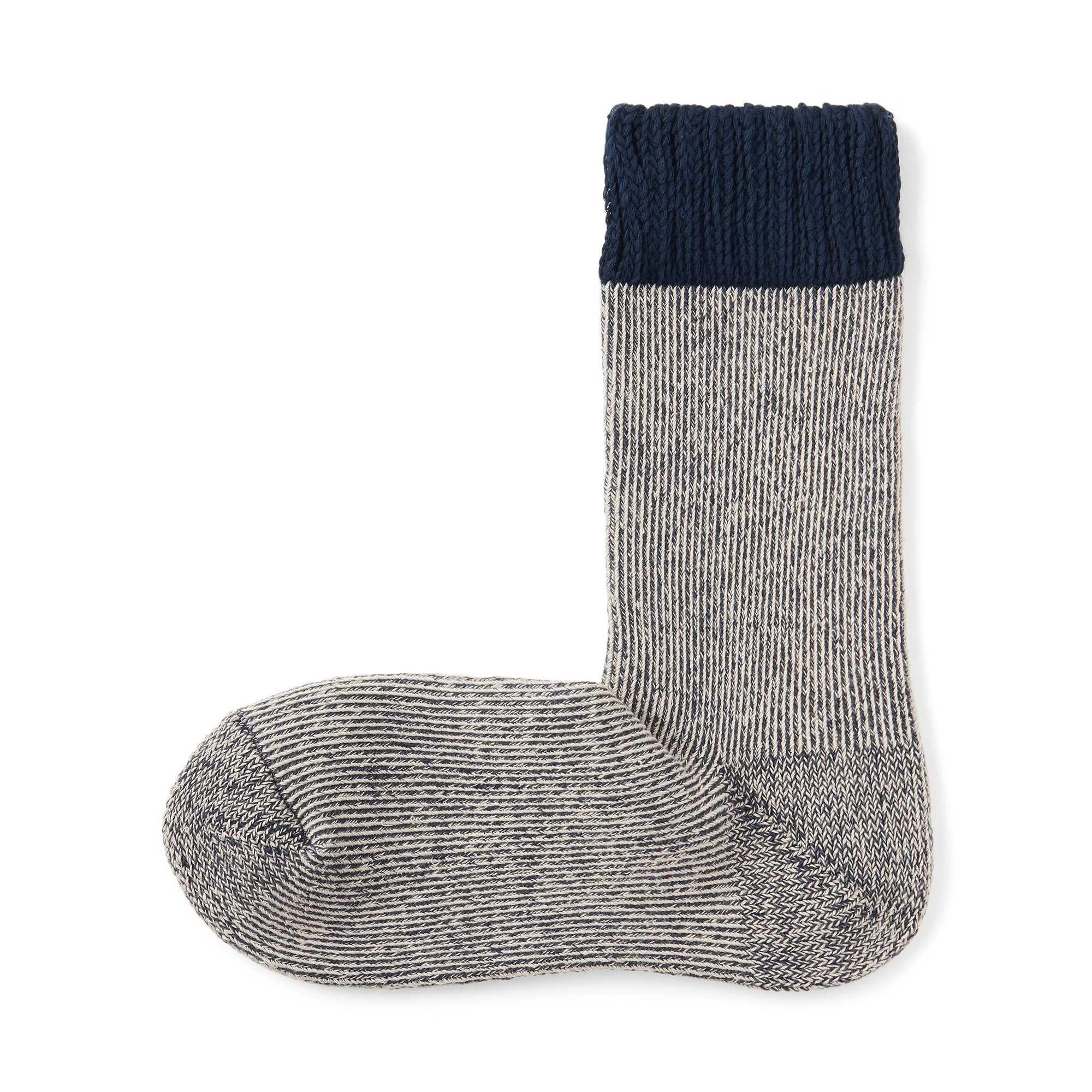 紳士　足なり直角　パイル編み　厚手ルームソックス