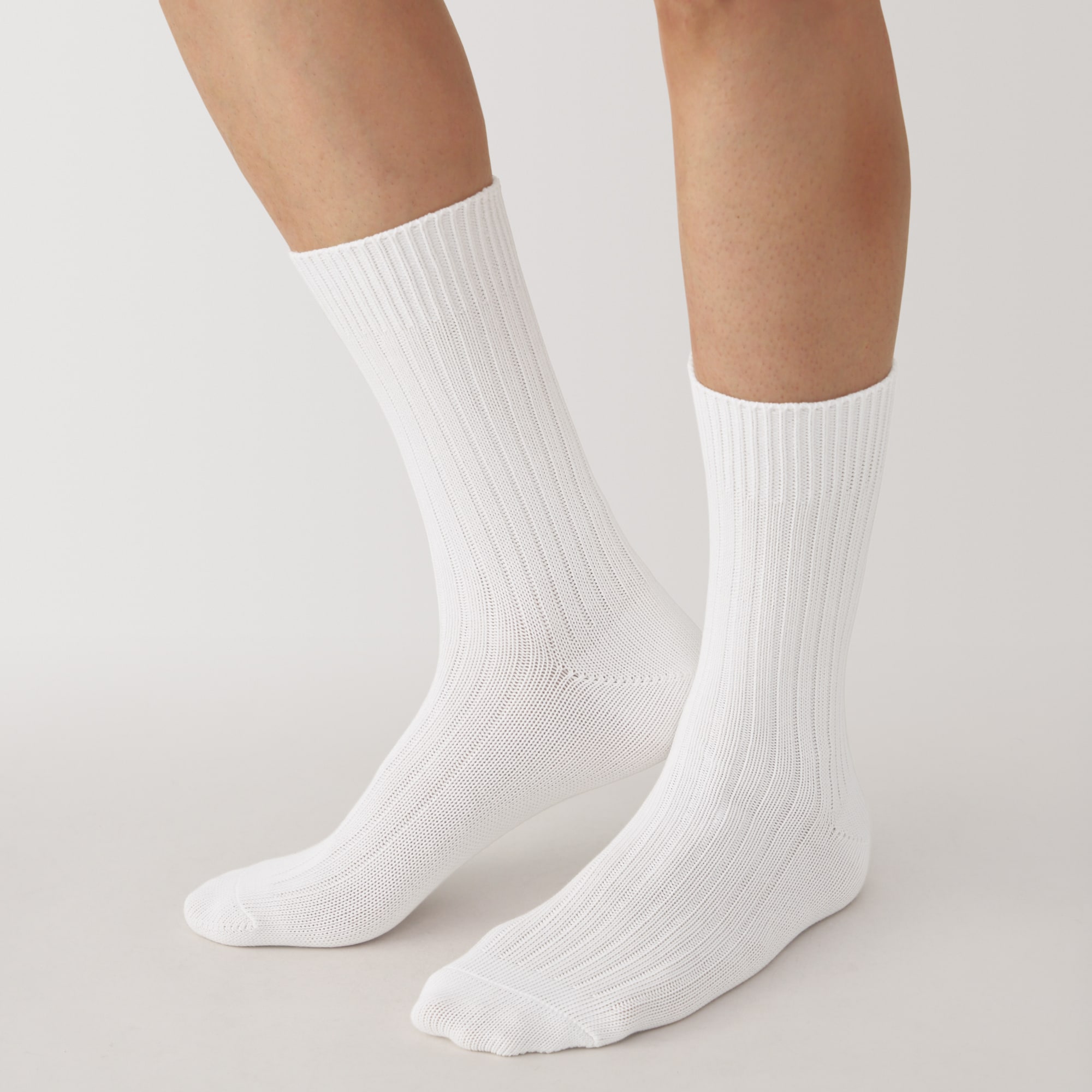 紳士　足なり直角　リブ編み　厚手靴下