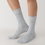 紳士　足なり直角　リブ編み　厚手靴下