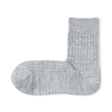 紳士　足なり直角　リブ編み　厚手ショート丈靴下