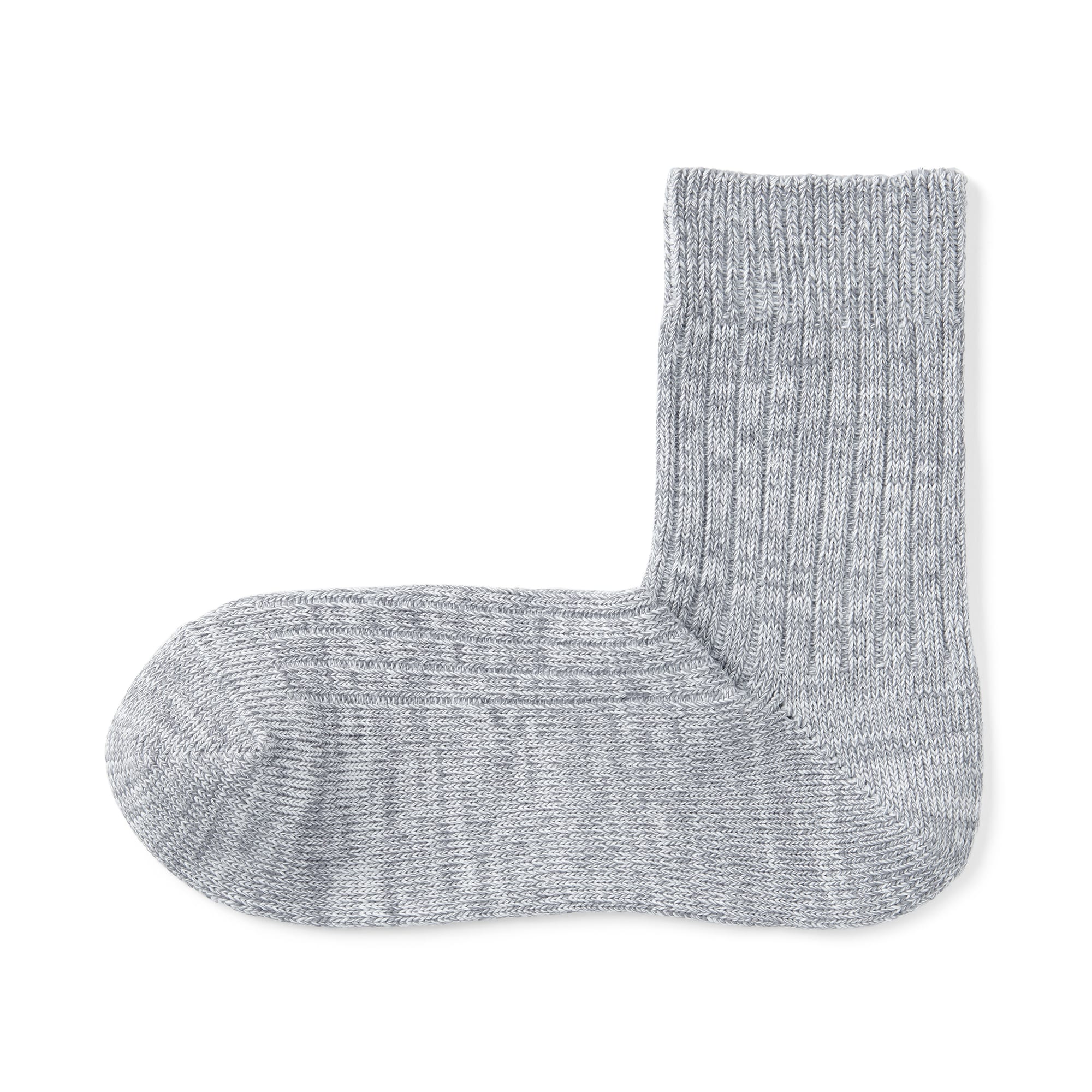 紳士 足なり直角 リブ編み 厚手ショート丈靴下 | 無印良品